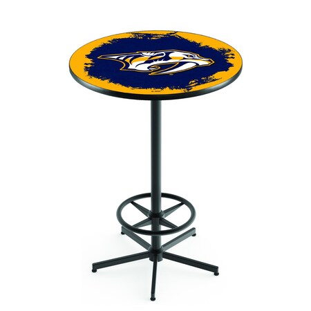 Holland Bar Stool Co 42" Black Nashville Predators Pub Table L216B4228NshPre
